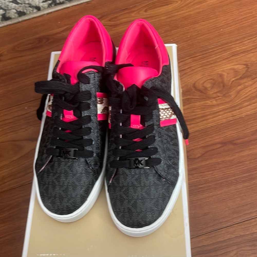Michael Kors tennis shoes pink and black